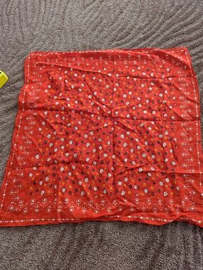 Madewell Red Floral Bandana Scarf